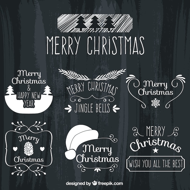 Free Vector collection of vintage christmas stickers