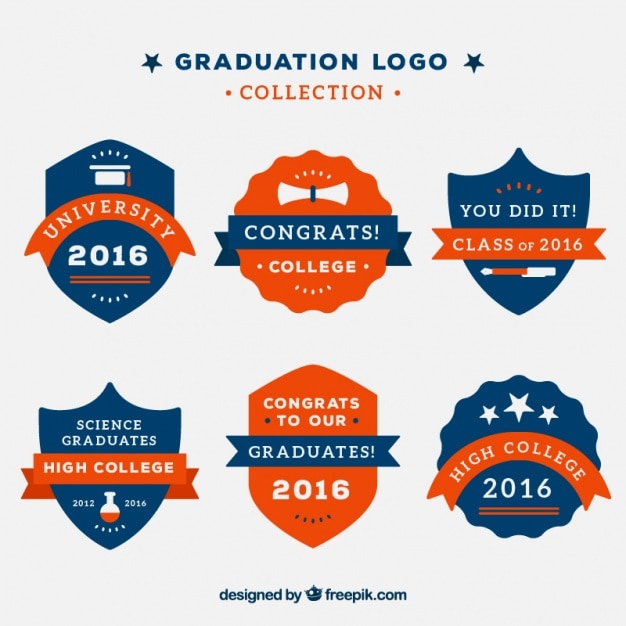 Collection of vintage graduation logos 