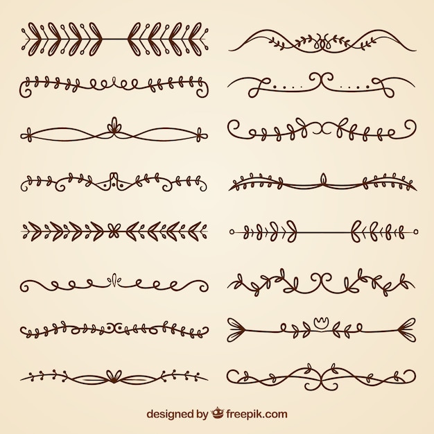 Free Vector collection of vintage hand drawn ornament