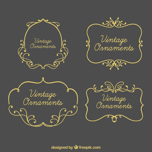 Free Vector collection of vintage ornaments