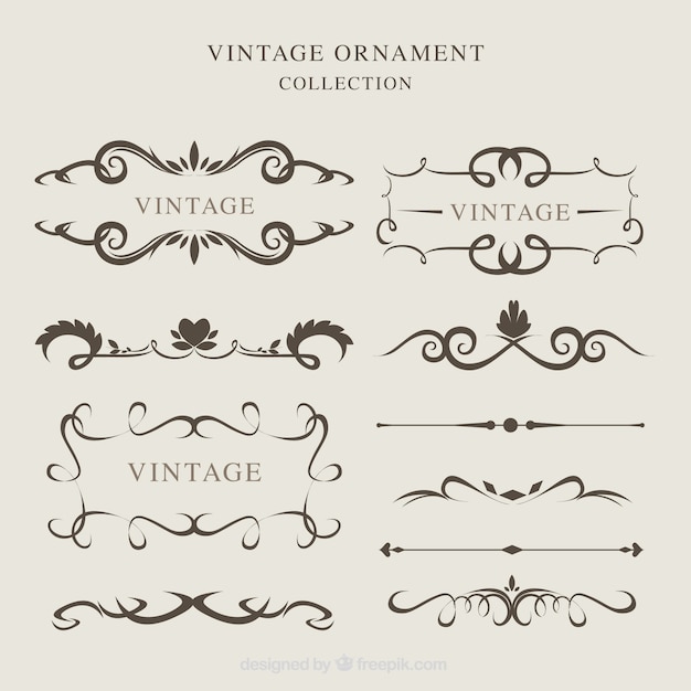 Free Vector collection of vintage ornaments