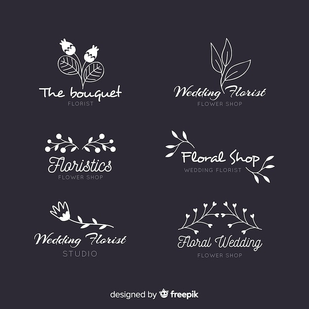 Free vector collection of wedding florist logos