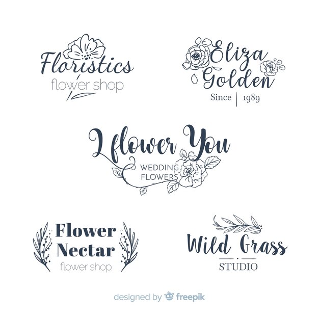 Collection of wedding florist logos