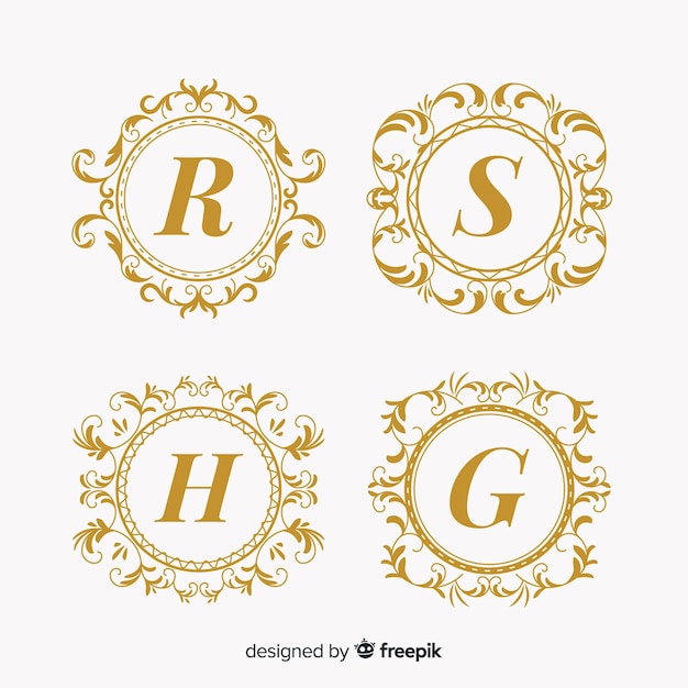 Collection of wedding monogram logos