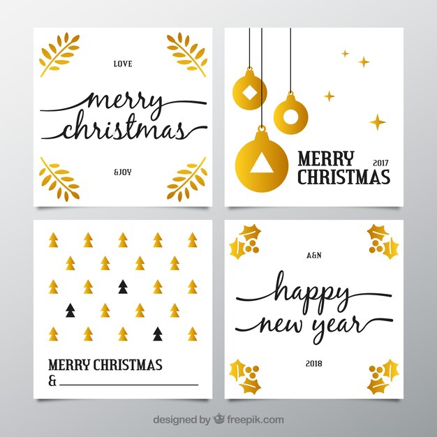 Collection of white postcards for christmas