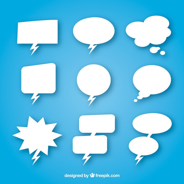 Collection of white speech bubble