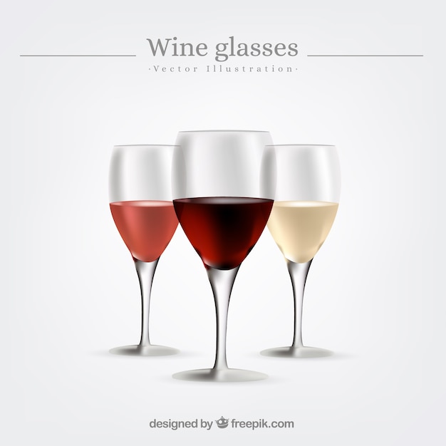 Free Vector collection of wine glasses in realistic style