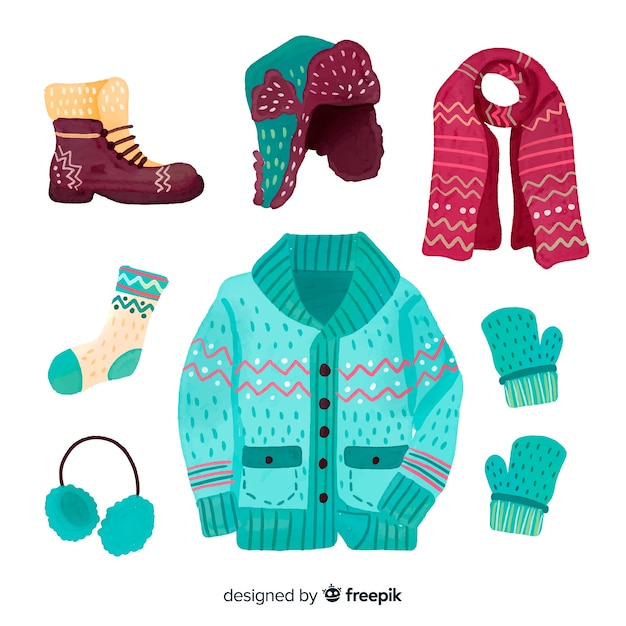 Collection of winter clothes