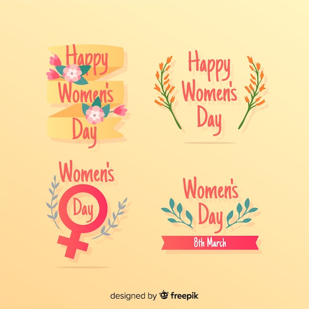 Collection of womans day labels