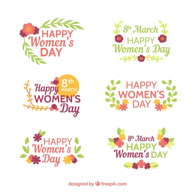 Collection of women's day badges