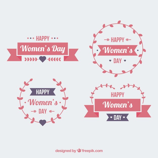 Collection of women's day badges