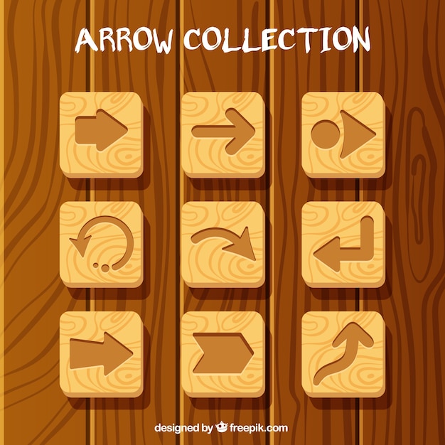 Free Vector collection of wooden arrows