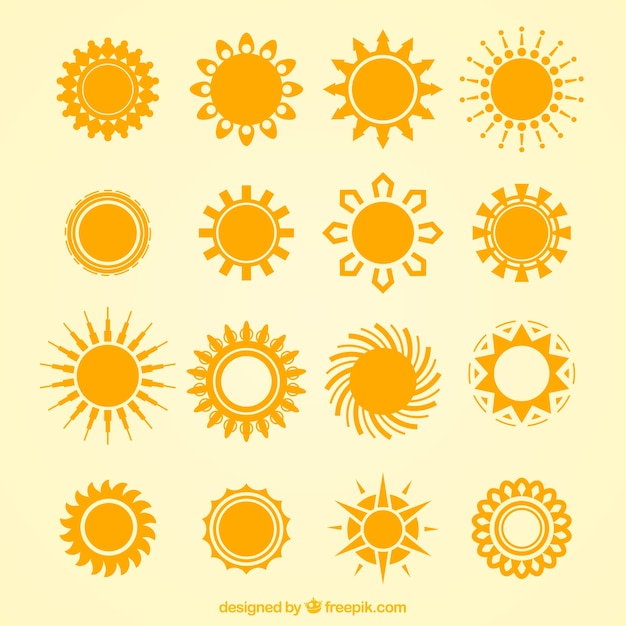 Collection of yellow suns