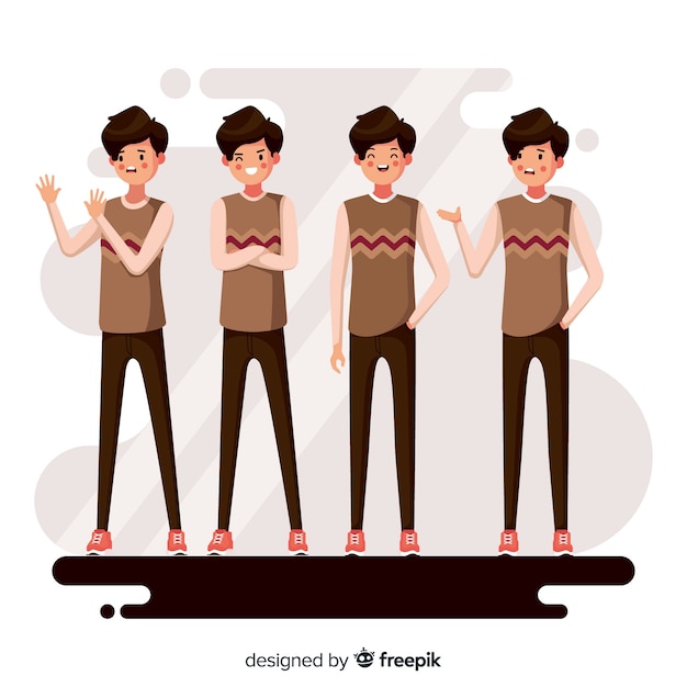 Free Vector collection of young people emotions