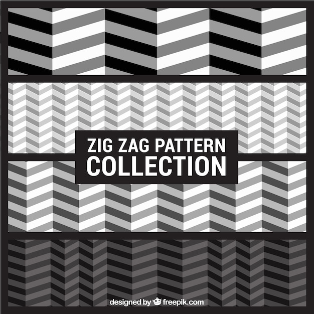 Free Vector collection of zig-zag patterns