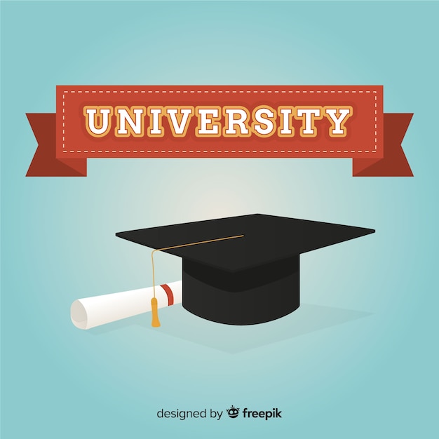 College background with mortarboard