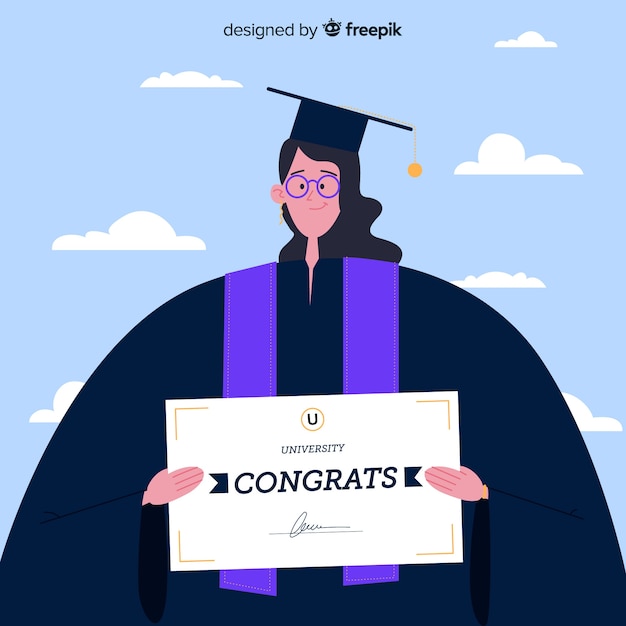 Free Vector college background with mortarboard