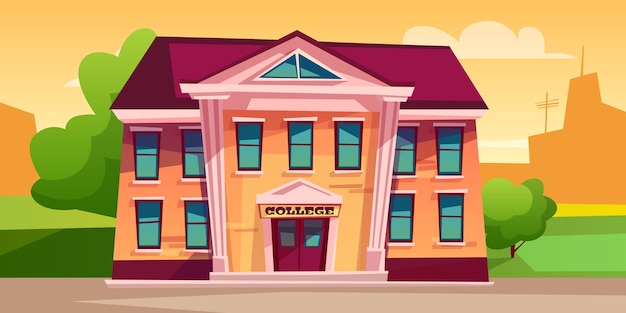 Free vector college building illustration for education.