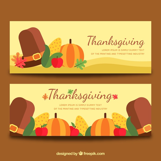 Coloful pack of thanksgiving banners