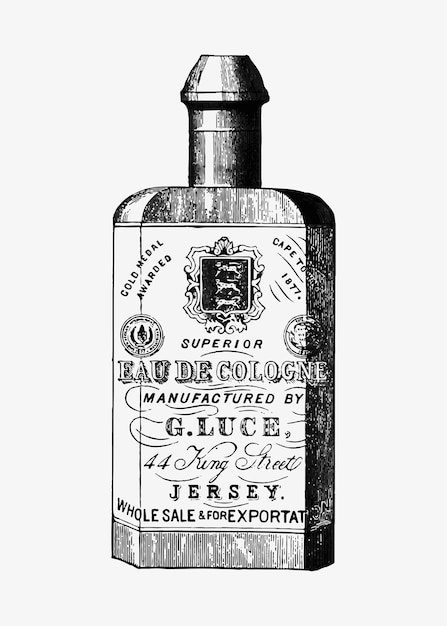 Free vector cologne bottle in vintage style