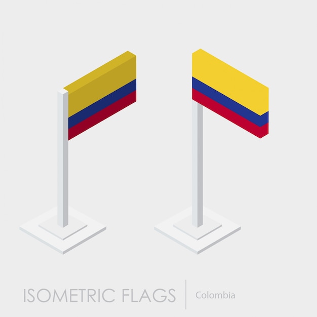 Free Vector colombia isometric flag