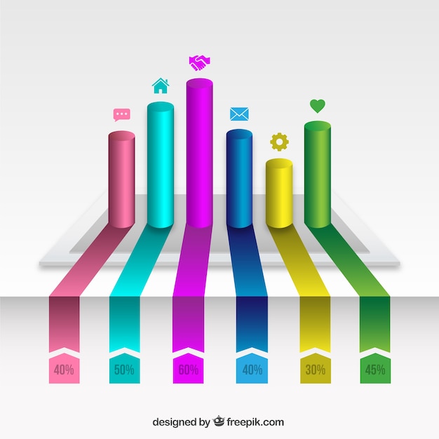 Free Vector color bars infographic