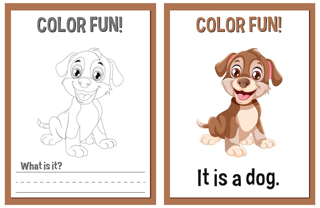 Free Vector color fun educational dog illustration