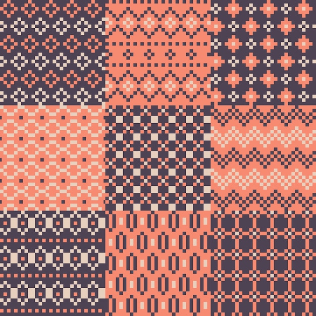 Free vector color pixel set of background