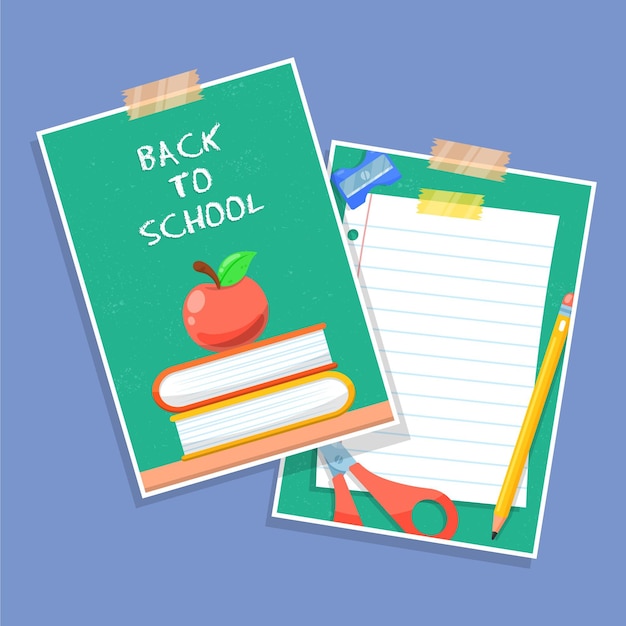 Free Vector colored back to school card template