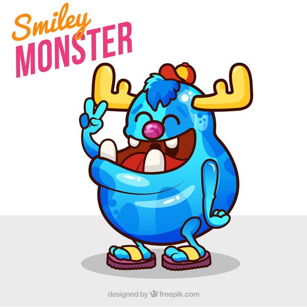 Colored background of funny monster