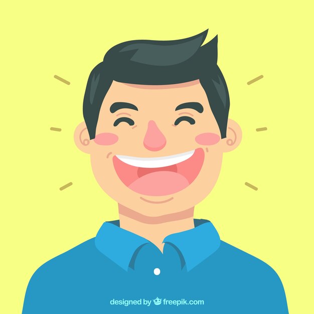 Colored background of man laughing