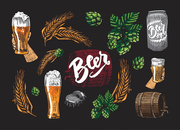 Colored Beer Elements Set