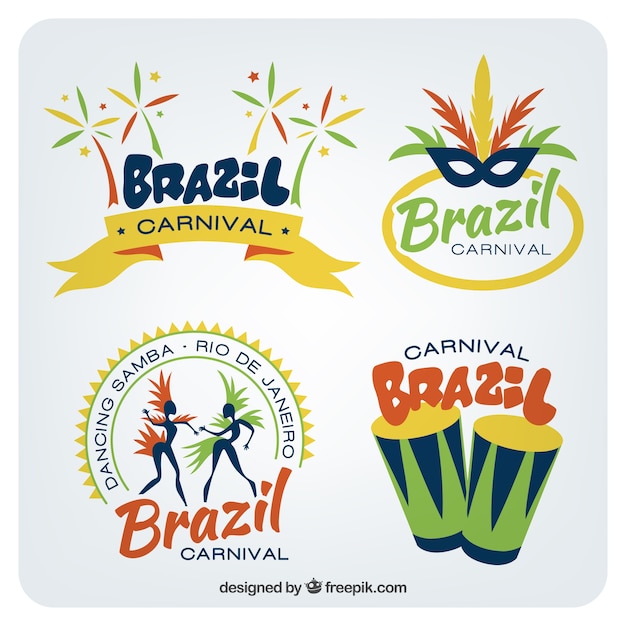 Colored brazilian badges pack