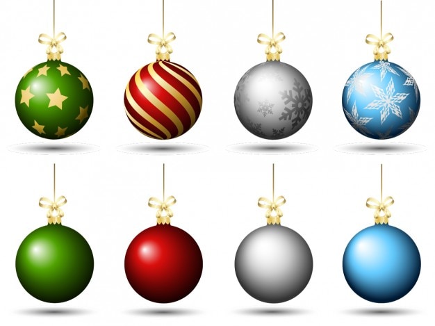 Colored christmas baubles pack