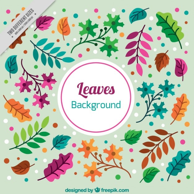 Free vector colored flat leaves background