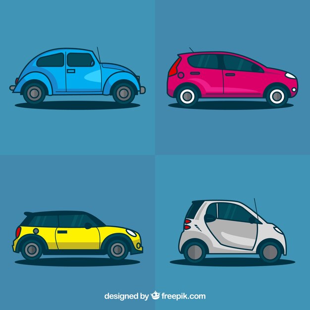 Colored flat vehicle collection