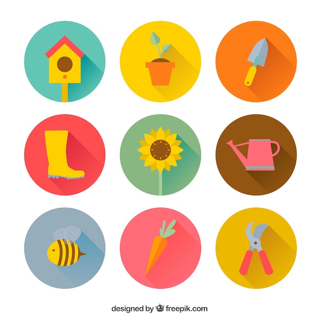 Colored gardening icons