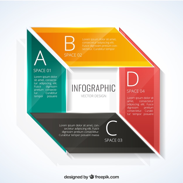 Colored infographic in geometric style