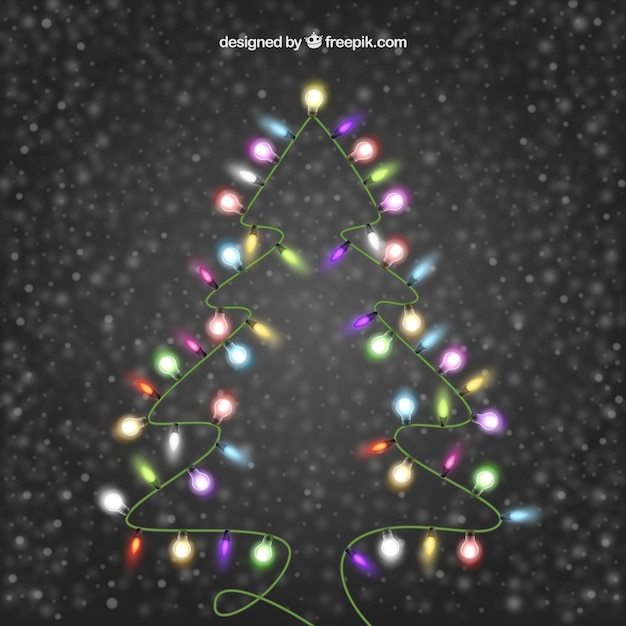 Free vector colored lights making a christmas tree