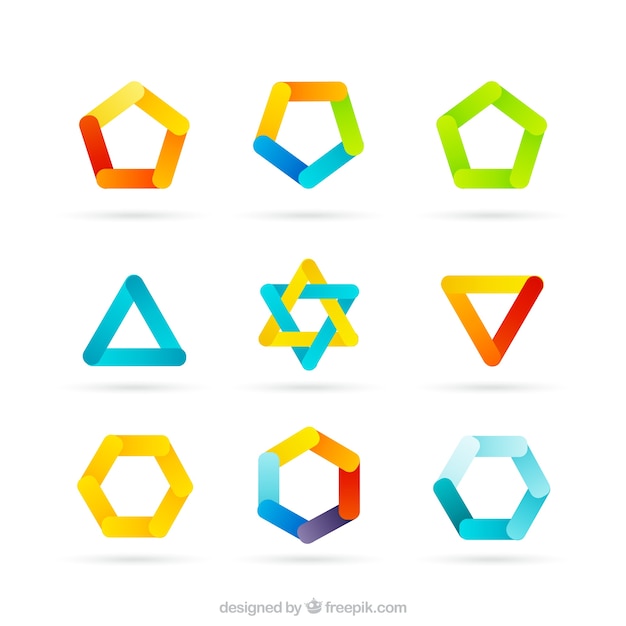 Colored logos in geometric style