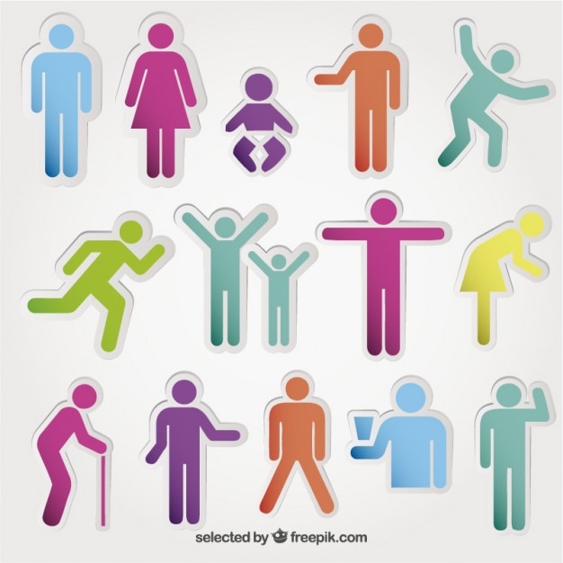 Free Vector colored people icons