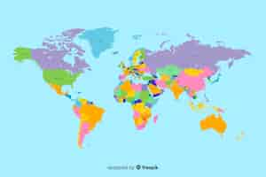 Free vector colored political world map