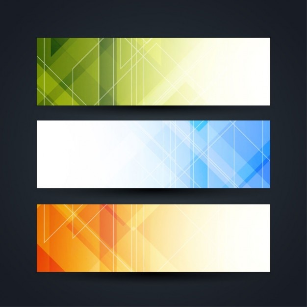 Colored polygonal shape banners