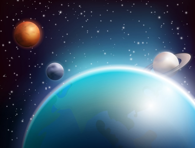 Free Vector colored realistic space background 