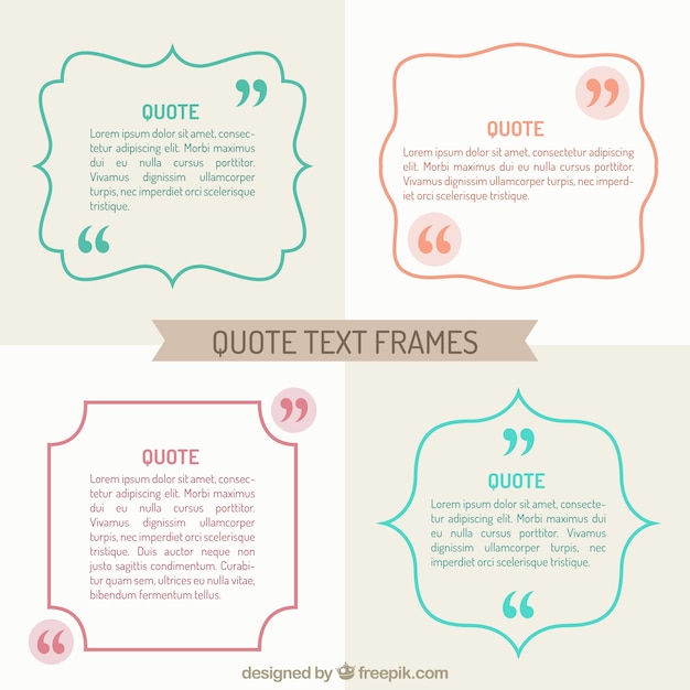 Colored retro text frames