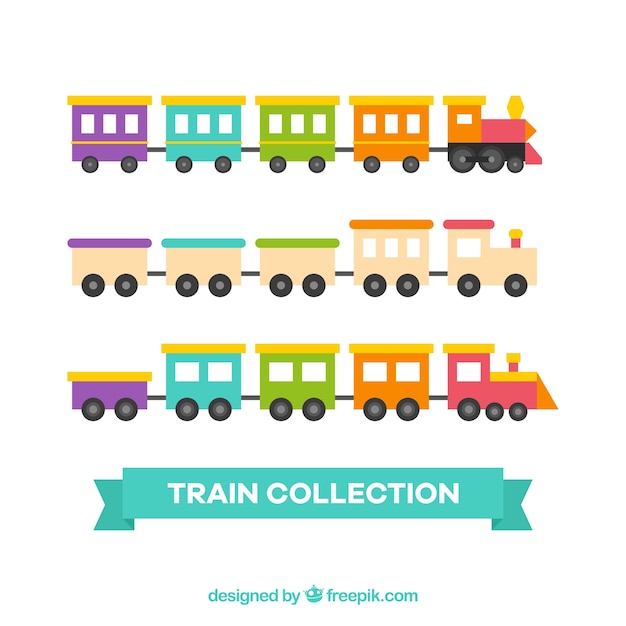 Colored toy train set