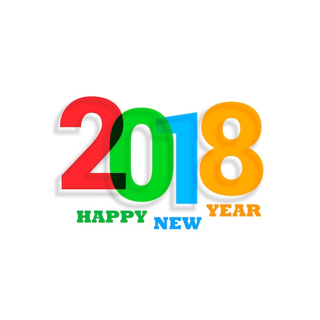 colorful 2018 text new year background