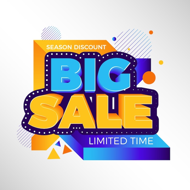 Colorful 3d sales background concept