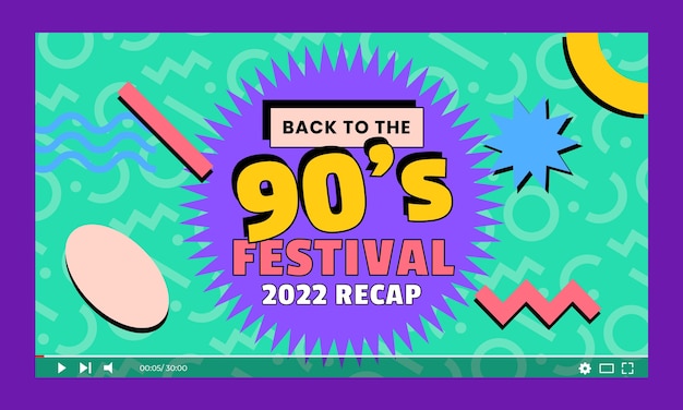 Colorful 90s party youtube thumbnail