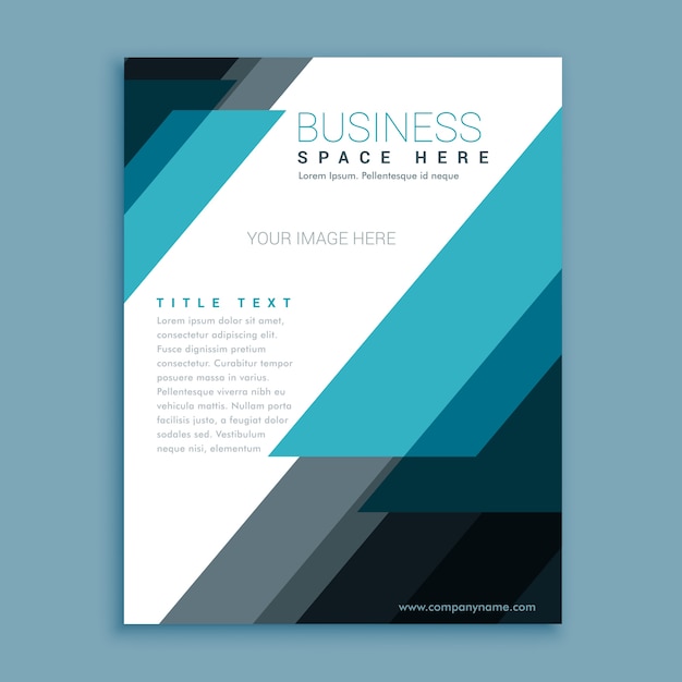 Colorful abstract brochure with blue geometric shapes